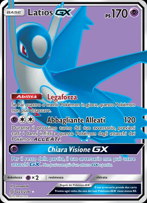 Latios GX card in Italian