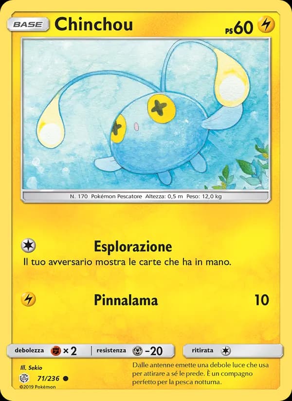 Chinchou card in Italian