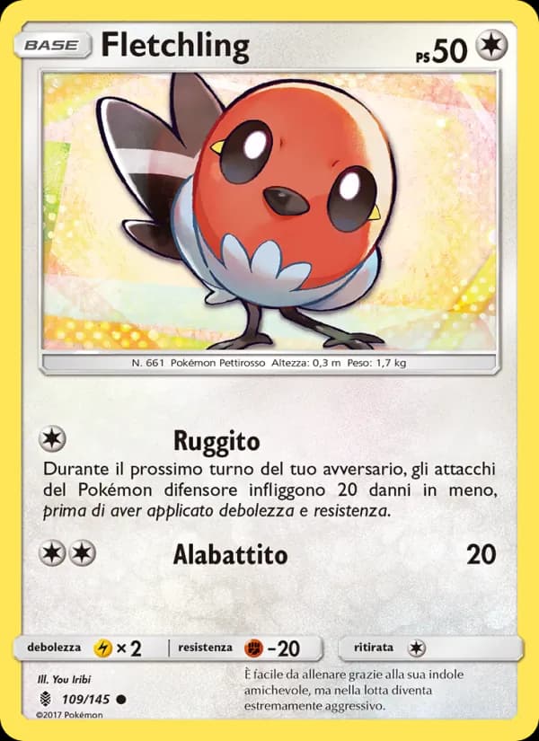 Fletchling card in Italian