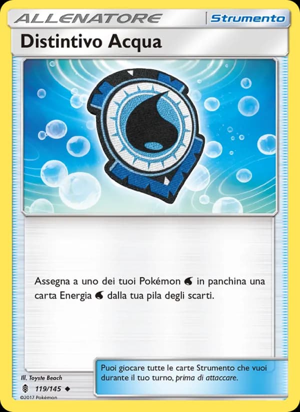 Distintivo Acqua card in Italian