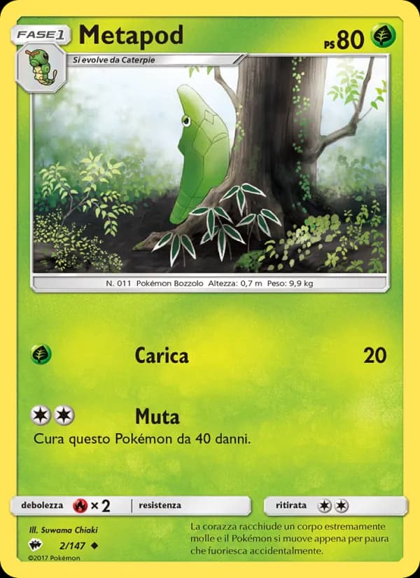 Metapod card in Italian