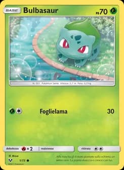 Bulbasaur card in Italian