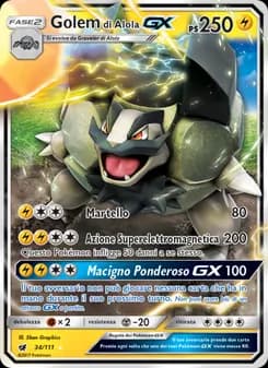 Golem di Alola GX card in Italian