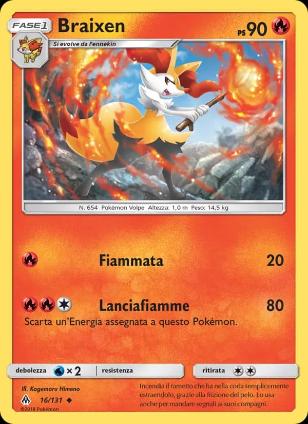 Braixen card in Italian