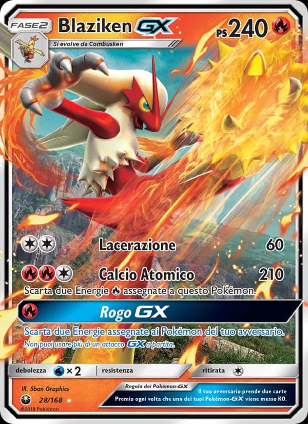 Blaziken GX card in Italian