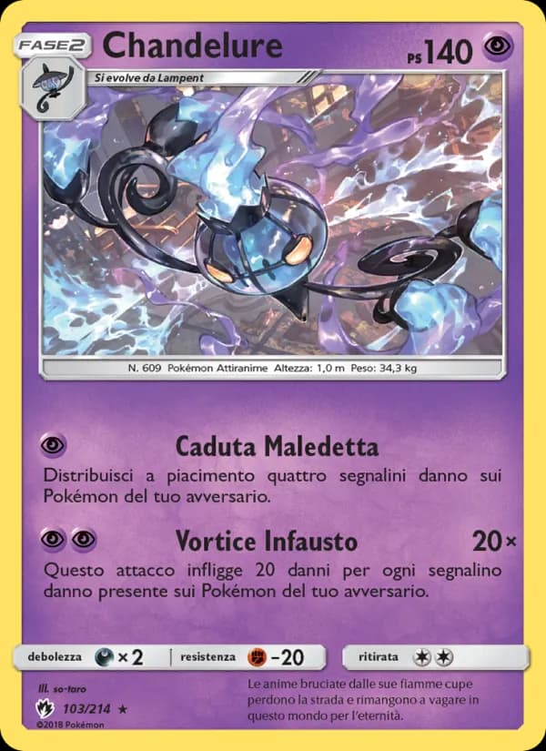 Chandelure card in Italian