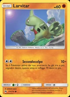 Larvitar card in Italian