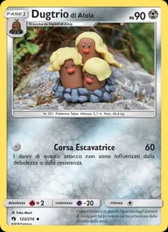 Dugtrio di Alola card in Italian