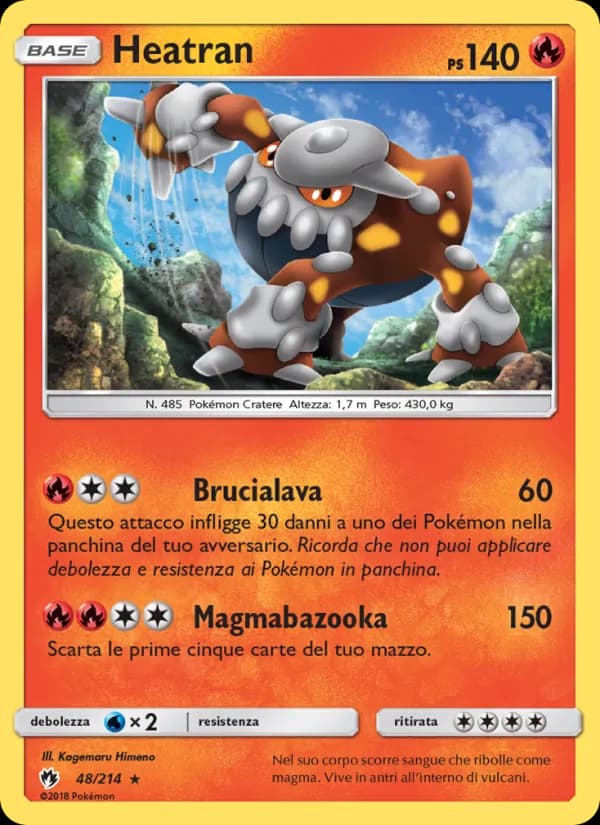 Heatran card in Italian