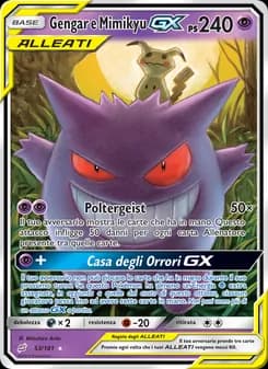 Gengar e Mimikyu GX card in Italian