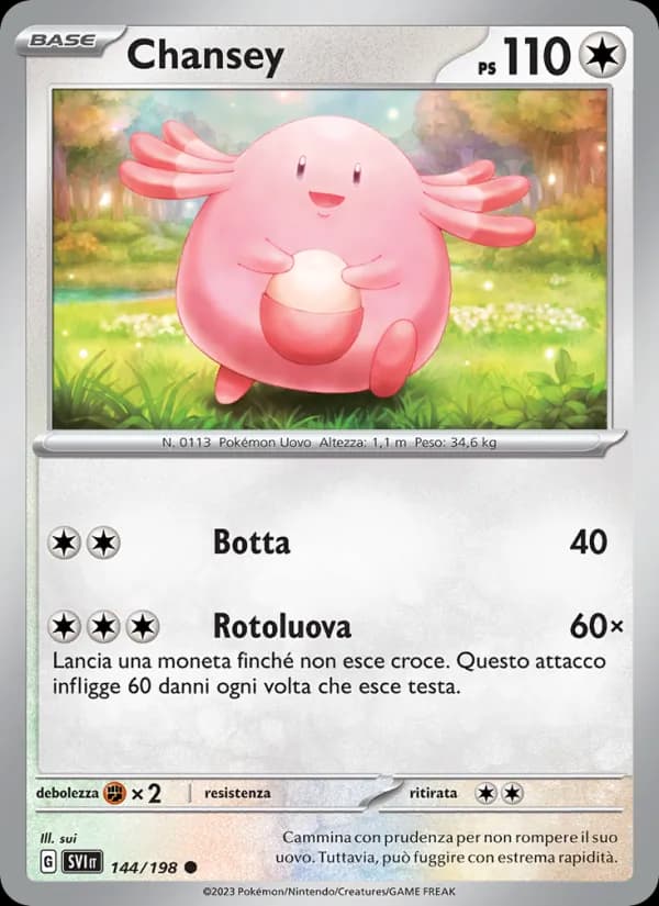 Chansey card in Italian