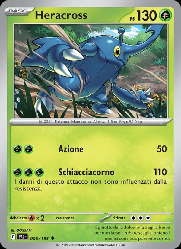 Heracross card in Italian
