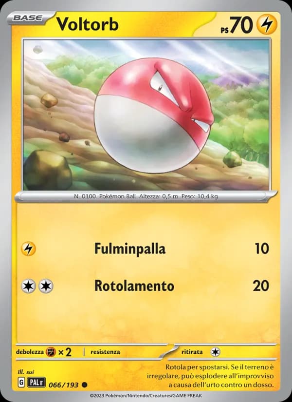 Voltorb card in Italian