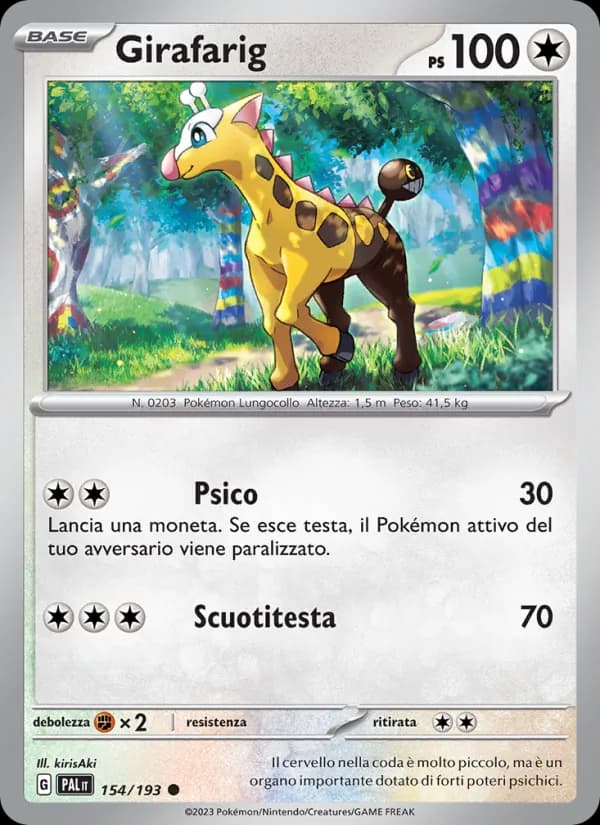 Girafarig card in Italian