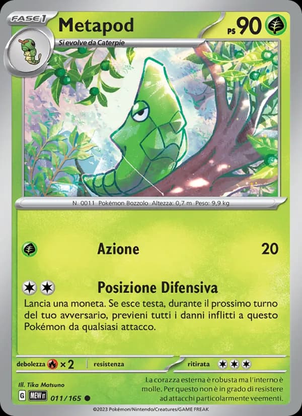 Metapod card in Italian