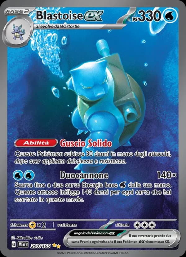 Blastoise-ex card in Italian