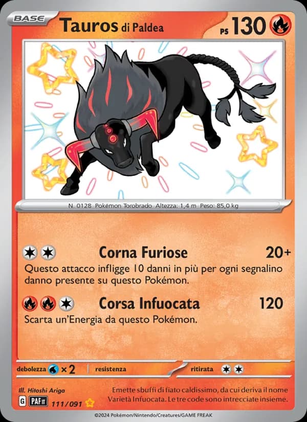 Tauros di Paldea card in Italian