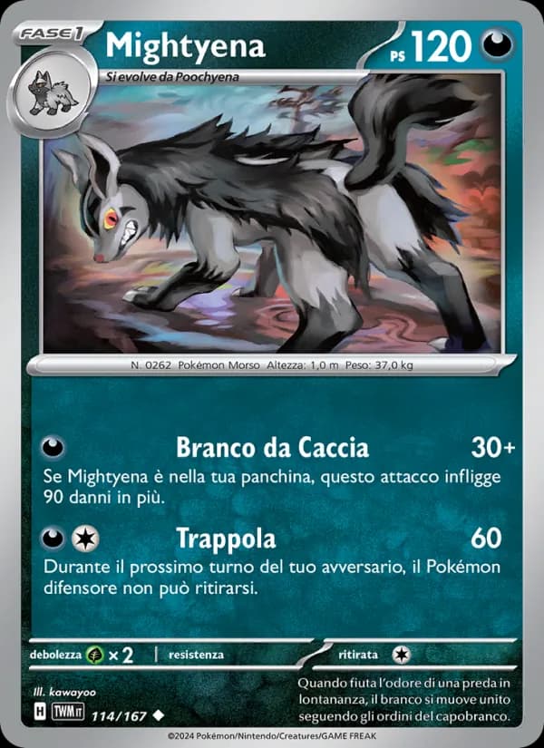 Mightyena card in Italian