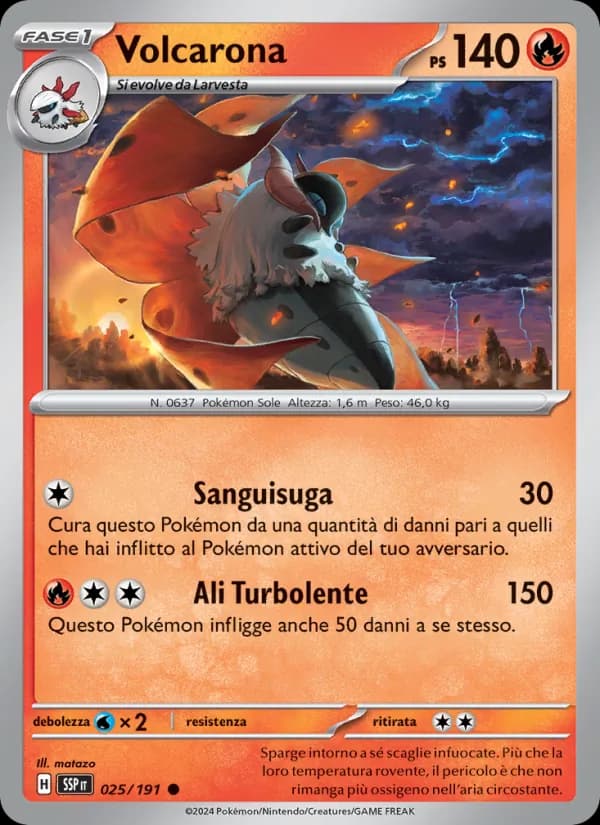 Volcarona card in Italian