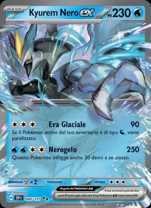 Kyurem Nero-ex card in Italian