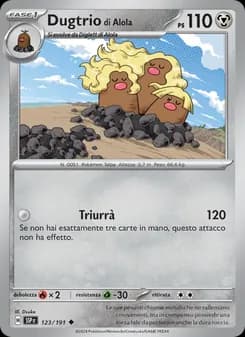 Dugtrio di Alola card in Italian