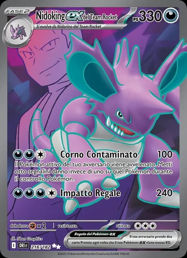 Nidoking-ex del Team Rocket card in Italian
