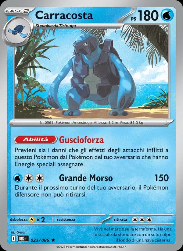 Carracosta card in Italian