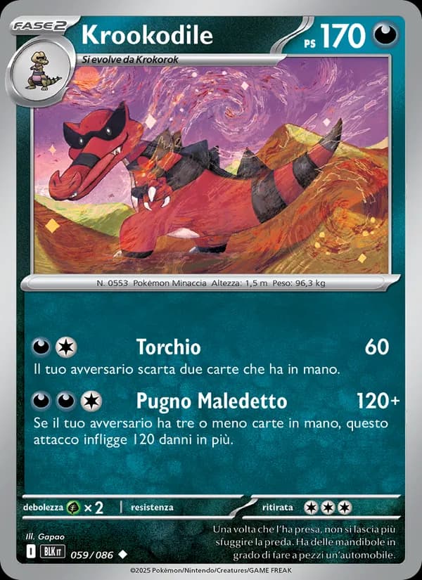 Krookodile card in Italian