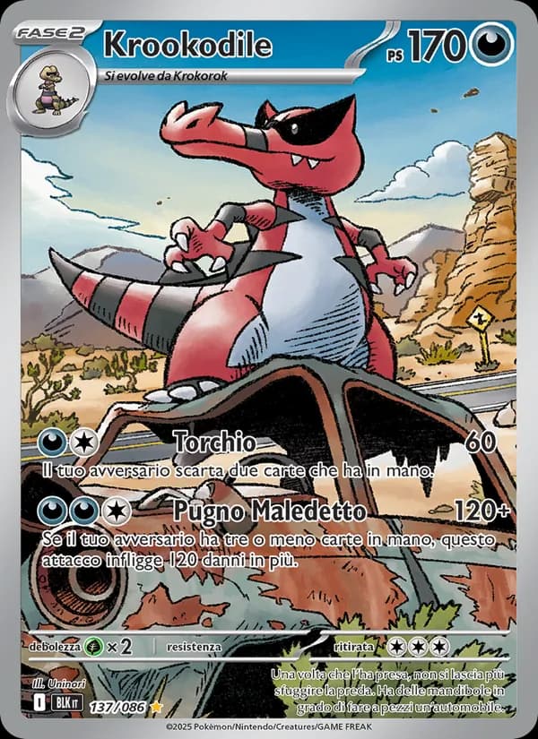 Krookodile card in Italian