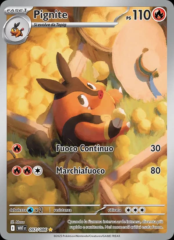 Pignite card in Italian