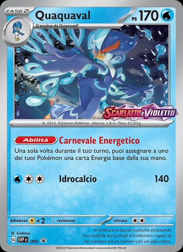 Quaquaval card in Italian