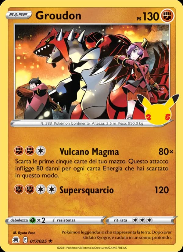 Groudon card in Italian