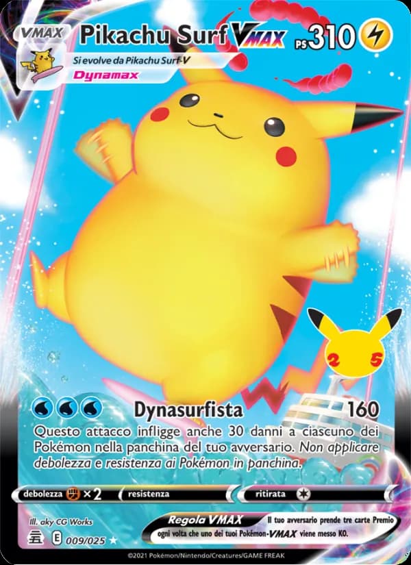 Pikachu Surf VMAX card in Italian