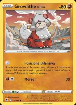 Growlithe di Hisui card in Italian