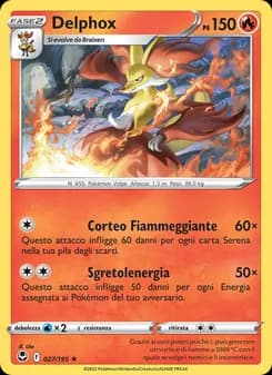 Delphox card in Italian