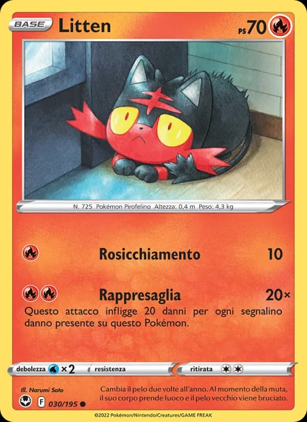 Litten card in Italian