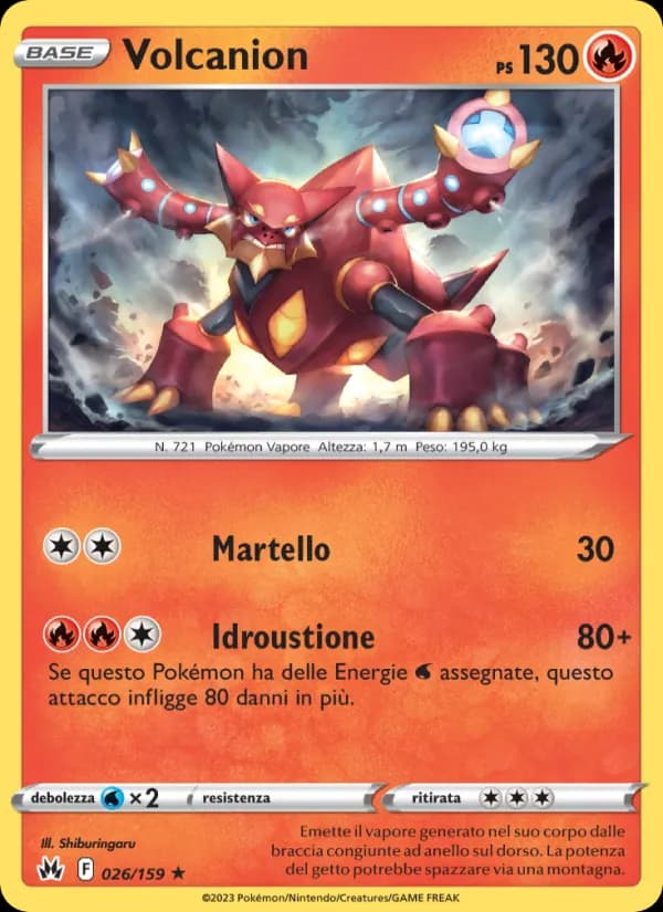 Volcanion card in Italian