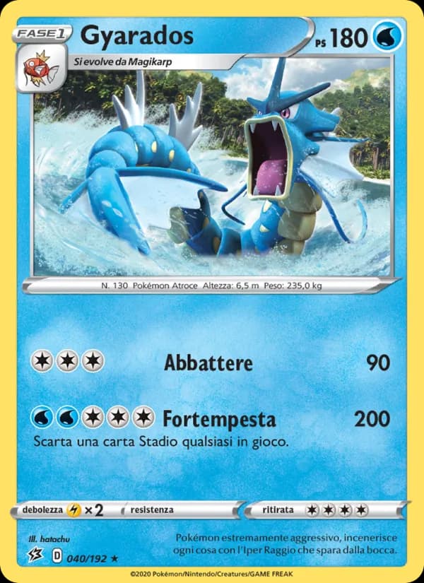 Gyarados card in Italian