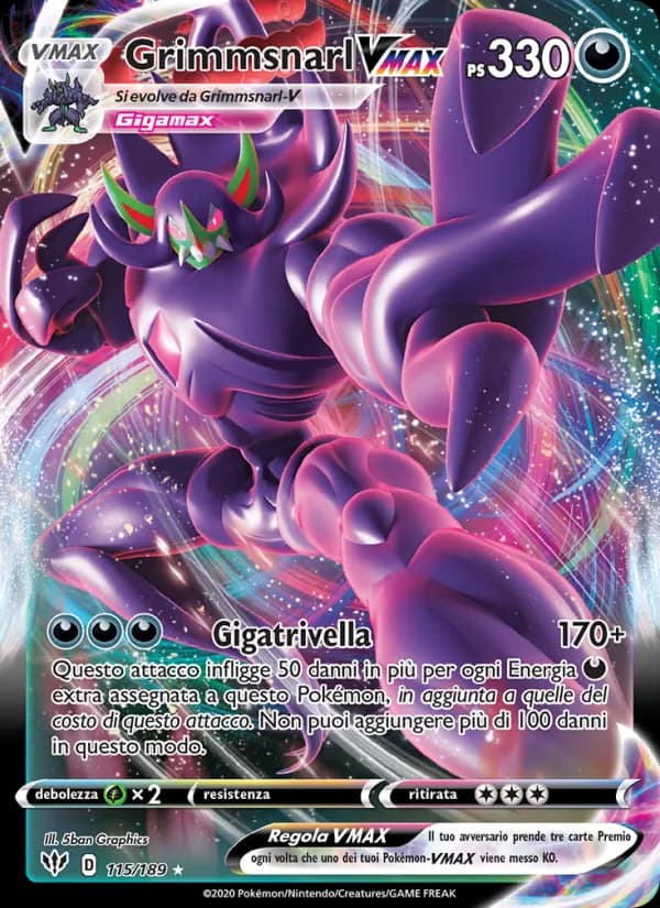Grimmsnarl VMAX card in Italian