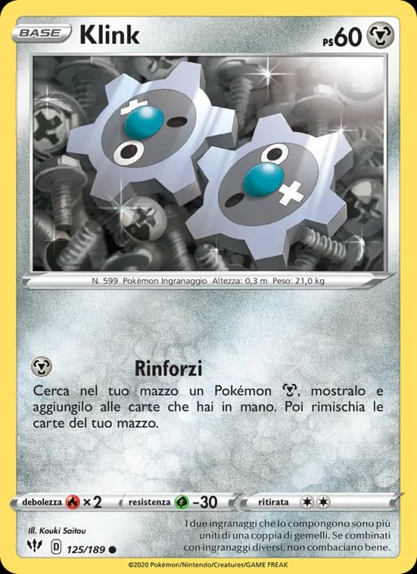 Klink card in Italian