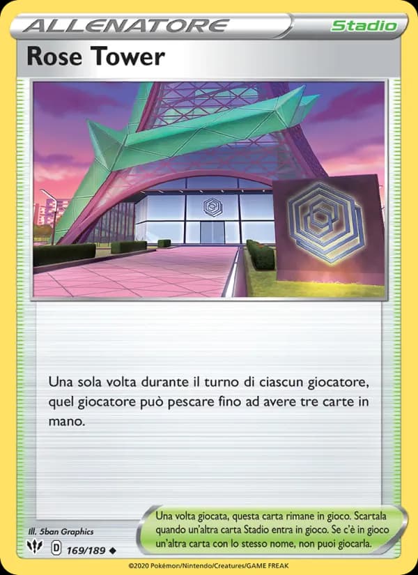 Rose Tower card in Italian