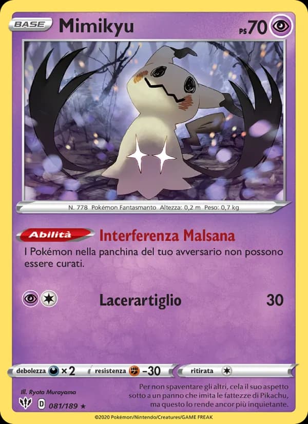 Mimikyu card in Italian