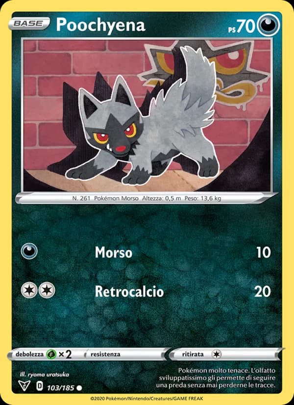 Poochyena card in Italian