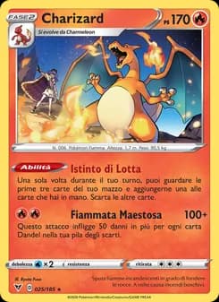 Charizard card in Italian