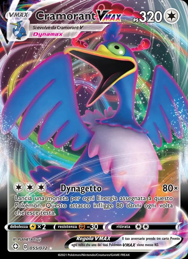 Cramorant VMAX card in Italian