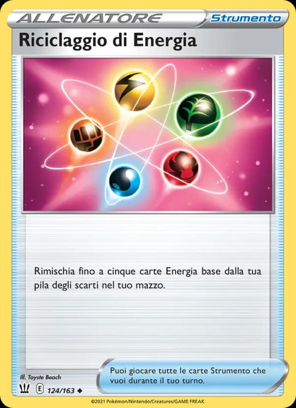 Riciclaggio di Energia card in Italian