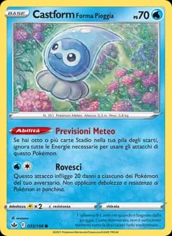 Castform Forma Pioggia card in Italian