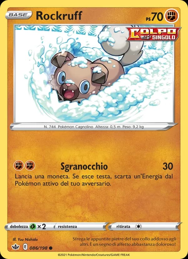Rockruff card in Italian