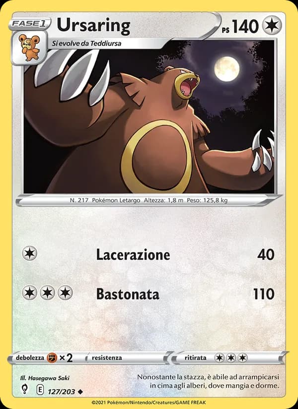 Ursaring card in Italian