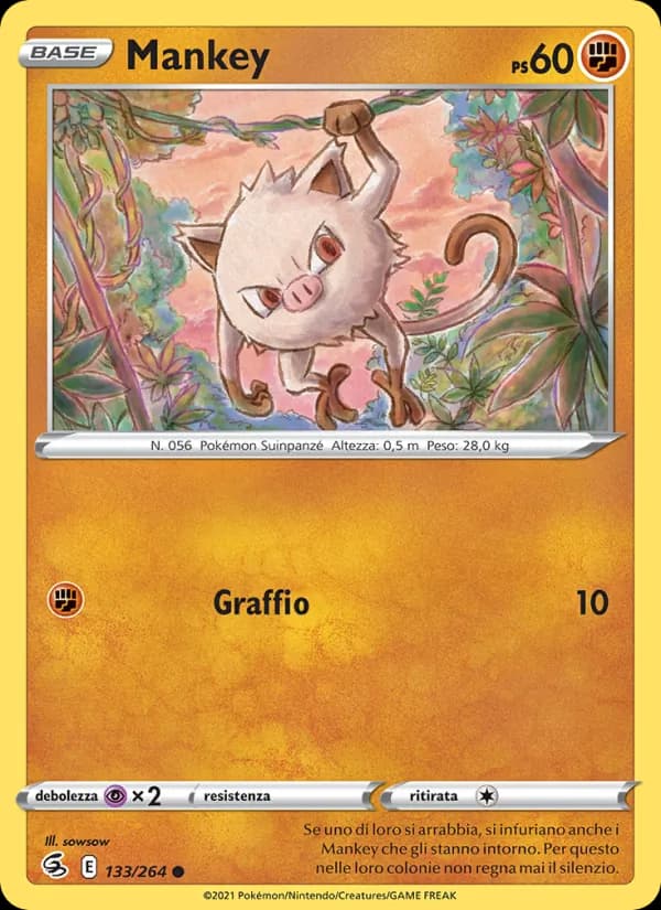 Mankey card in Italian
